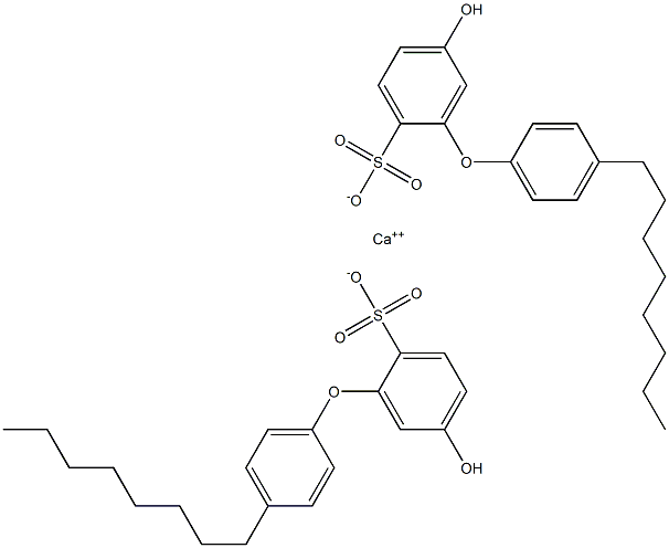 Bis(5-hydroxy-4'-octyl[oxybisbenzene]-2-sulfonic acid)calcium salt 구조식 이미지