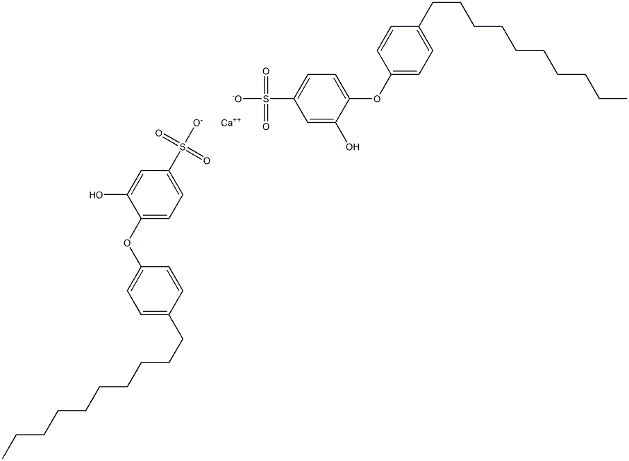 Bis(2-hydroxy-4'-decyl[oxybisbenzene]-4-sulfonic acid)calcium salt Structure