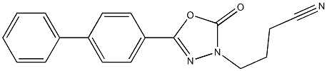 5-(Biphenyl-4-yl)-2-oxo-1,3,4-oxadiazole-3-butanenitrile 구조식 이미지