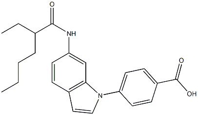 4-[6-(2-Ethylhexanoylamino)-1H-indol-1-yl]benzoic acid 구조식 이미지