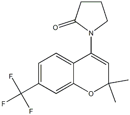 1-(7-Trifluoromethyl-2,2-dimethyl-2H-1-benzopyran-4-yl)pyrrolidin-2-one 구조식 이미지