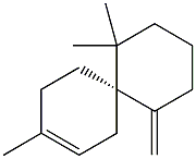 (S)-3,7,7-Trimethyl-11-methylenespiro[5.5]undec-2-ene 구조식 이미지