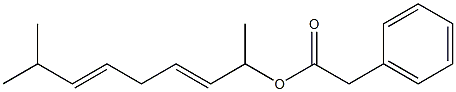 Phenylacetic acid 1,7-dimethyl-2,5-octadienyl ester 구조식 이미지