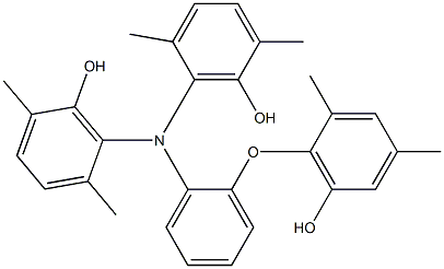 N,N-Bis(6-hydroxy-2,5-dimethylphenyl)-2-(6-hydroxy-2,4-dimethylphenoxy)benzenamine Structure