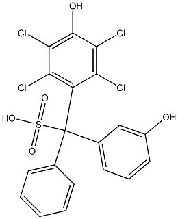 (2,3,5,6-Tetrachloro-4-hydroxyphenyl)(3-hydroxyphenyl)phenylmethanesulfonic acid 구조식 이미지