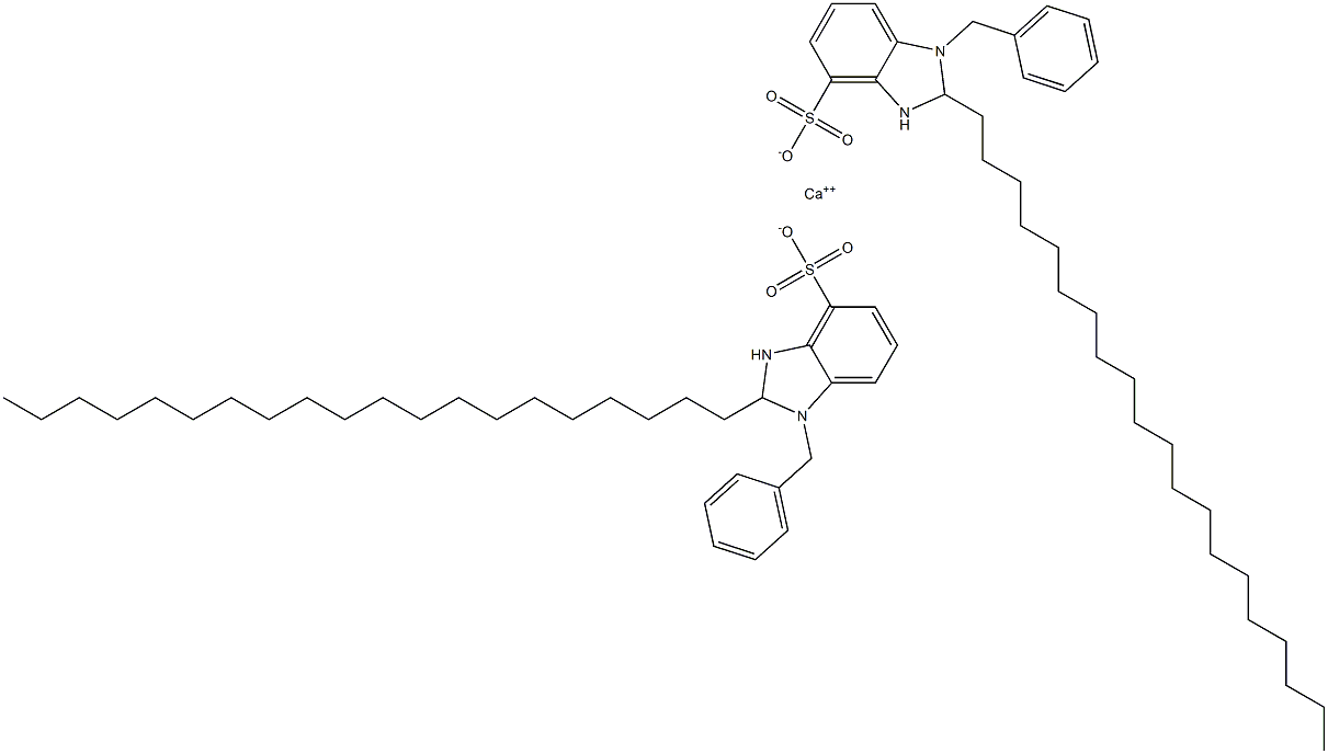 Bis(1-benzyl-2,3-dihydro-2-icosyl-1H-benzimidazole-4-sulfonic acid)calcium salt Structure