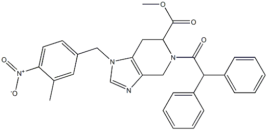 1-(3-Methyl-4-nitrobenzyl)-5-diphenylacetyl-4,5,6,7-tetrahydro-1H-imidazo[4,5-c]pyridine-6-carboxylic acid methyl ester Structure