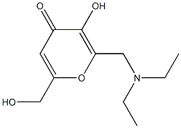 6-(Diethylaminomethyl)-5-hydroxy-2-hydroxymethyl-4H-pyran-4-one 구조식 이미지