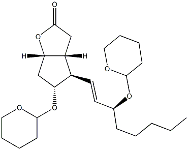 (1S,5R,6R,7R)-7-(Tetrahydro-2H-pyran-2-yloxy)-6-[(1E,3S)-3-(tetrahydro-2H-pyran-2-yloxy)-1-octenyl]-2-oxabicyclo[3.3.0]octan-3-one 구조식 이미지