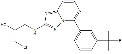 2-(3-Chloro-2-hydroxypropylamino)-5-[3-trifluoromethylphenyl][1,2,4]triazolo[1,5-c]pyrimidine 구조식 이미지