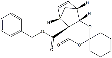 (4aR,5S,8R,8aS)-4a,5,8,8a-Tetrahydro-4-oxospiro[5,8-methano-4H-1,3-benzodioxin-2,1'-cyclohexane]-4a-carboxylic acid benzyl ester 구조식 이미지