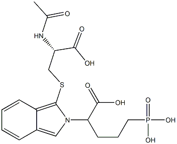 S-[2-(4-Phosphono-1-carboxybutyl)-2H-isoindol-1-yl]-N-acetyl-L-cysteine Structure