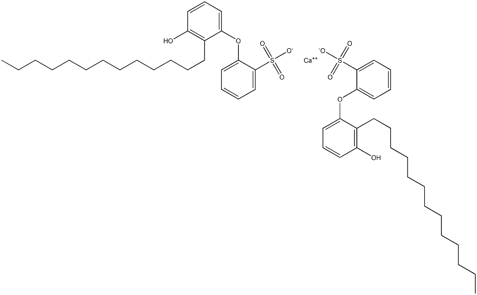 Bis(3'-hydroxy-2'-tridecyl[oxybisbenzene]-2-sulfonic acid)calcium salt 구조식 이미지