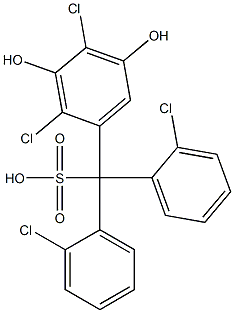 (2,4-Dichloro-3,5-dihydroxyphenyl)bis(2-chlorophenyl)methanesulfonic acid Structure