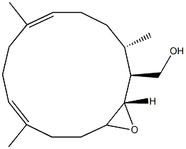 (1S,2S,3S,7E,11E)-3,4-Epoxy-1,7,11-trimethylcyclotetradeca-7,11-diene-2-methanol Structure