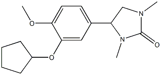 1,3-Dimethyl-4-[3-cyclopentyloxy-4-methoxyphenyl]-2-imidazolidone 구조식 이미지
