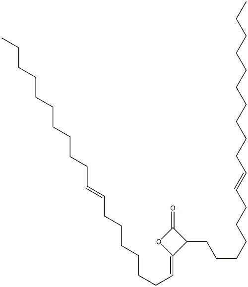 3-(7-Octadecenyl)-4-(8-nonadecen-1-ylidene)oxetan-2-one 구조식 이미지