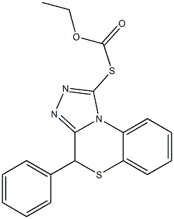 [(4-Phenyl-4H-[1,2,4]triazolo[3,4-c][1,4]benzothiazin-1-yl)thio]formic acid ethyl ester Structure