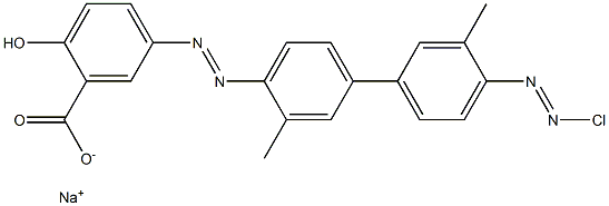 5-[4'-(Chloroazo)-3,3'-dimethyl-4-biphenylylazo]-2-hydroxybenzoic acid sodium salt 구조식 이미지