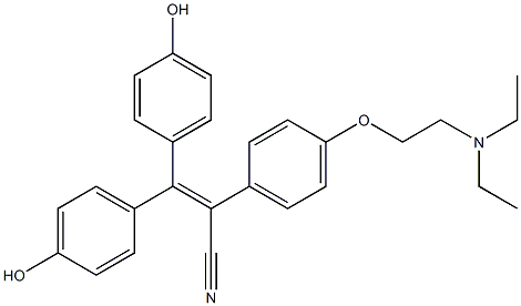 2-[4-(2-Diethylaminoethoxy)phenyl]-3,3-bis(4-hydroxyphenyl)acrylonitrile 구조식 이미지