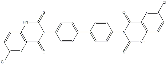 3,3'-(1,1'-Biphenyl-4,4'-diyl)bis[1,2-dihydro-6-chloro-2-thioxoquinazolin-4(3H)-one] 구조식 이미지