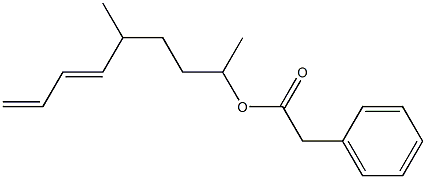 Phenylacetic acid 1,4-dimethyl-5,7-octadienyl ester 구조식 이미지