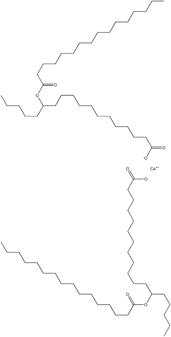 Bis(13-hexadecanoyloxyoctadecanoic acid)calcium salt Structure