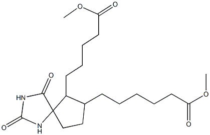 6-[2,4-Dioxo-6-[4-(methoxycarbonyl)butyl]-1,3-diazaspiro[4.4]nonan-7-yl]hexanoic acid methyl ester Structure