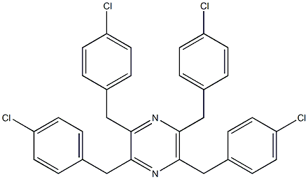 2,3,5,6-Tetrakis(p-chlorobenzyl)pyrazine 구조식 이미지