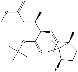 (2R,3R)-2-[[(1R,4R)-Bornan-2-ylidene]amino]-3-methylglutaric acid 1-tert-butyl 5-methyl ester Structure