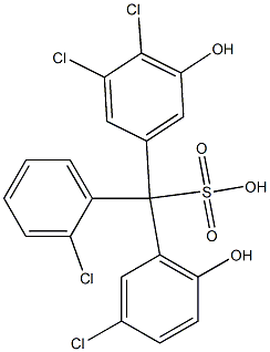 (2-Chlorophenyl)(3-chloro-6-hydroxyphenyl)(3,4-dichloro-5-hydroxyphenyl)methanesulfonic acid Structure