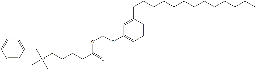 N,N-Dimethyl-N-benzyl-N-[4-[[(3-tridecylphenyloxy)methyl]oxycarbonyl]butyl]aminium 구조식 이미지