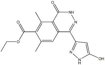 6,8-Dimethyl-4-(5-hydroxy-1H-pyrazol-3-yl)-1-oxo-1,2-dihydrophthalazine-7-carboxylic acid ethyl ester Structure