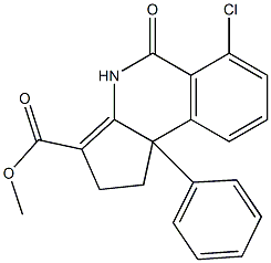 1,4,5,9b-Tetrahydro-6-chloro-9b-(phenyl)-5-oxo-2H-cyclopent[c]isoquinoline-3-carboxylic acid methyl ester Structure