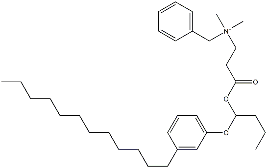 N,N-Dimethyl-N-benzyl-N-[2-[[1-(3-dodecylphenyloxy)butyl]oxycarbonyl]ethyl]aminium 구조식 이미지