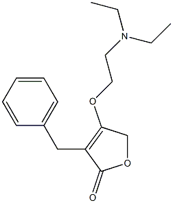 3-Benzyl-4-[2-(diethylamino)ethoxy]-2(5H)-furanone Structure