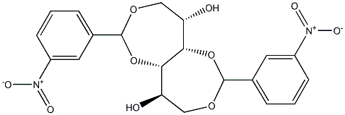 1-O,4-O:3-O,6-O-Bis(3-nitrobenzylidene)-L-glucitol 구조식 이미지