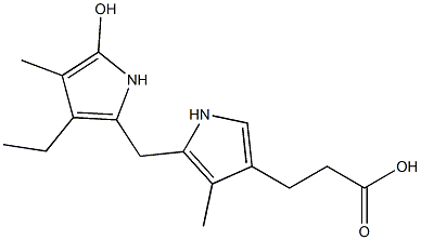 5-(3-Ethyl-5-hydroxy-4-methyl-1H-pyrrol-2-ylmethyl)-4-methyl-1H-pyrrole-3-propionic acid 구조식 이미지