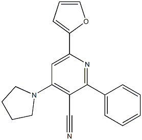 2-Phenyl-4-(pyrrolidin-1-yl)-6-(2-furanyl)pyridine-3-carbonitrile Structure