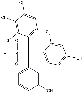 (2-Chloro-4-hydroxyphenyl)(2,3,4-trichlorophenyl)(3-hydroxyphenyl)methanesulfonic acid 구조식 이미지