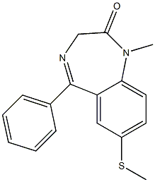 7-Methylthio-1-methyl-5-(phenyl)-1H-1,4-benzodiazepin-2(3H)-one Structure