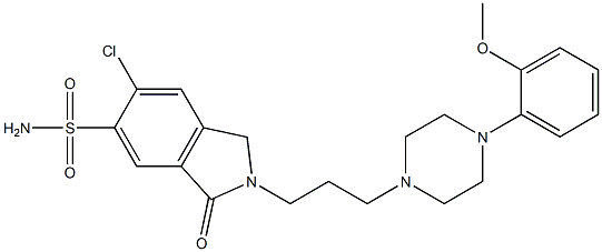 6-Chloro-2,3-dihydro-2-[3-[4-(2-methoxyphenyl)-1-piperazinyl]propyl]-3-oxo-1H-isoindole-5-sulfonamide 구조식 이미지