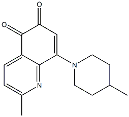 2-Methyl-8-(4-methylpiperidino)quinoline-5,6-dione Structure