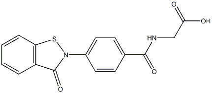4-[(2,3-Dihydro-3-oxo-1,2-benzisothiazol)-2-yl]-N-(carboxymethyl)benzamide 구조식 이미지