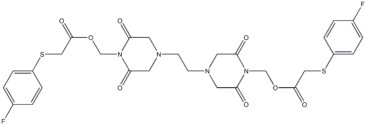 4,4'-Ethylenebis(2,6-dioxopiperazine-1-methanol)bis[(4-fluorophenylthio)acetate] Structure