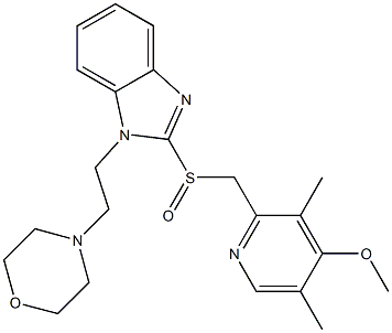 1-(2-Morpholinoethyl)-2-[(3,5-dimethyl-4-methoxy-2-pyridinyl)methylsulfinyl]-1H-benzimidazole 구조식 이미지