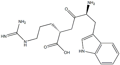 (2R)-5-[(Aminoiminomethyl)amino]-2-[(S)-4-(1H-indol-3-yl)-3-amino-2-oxobutyl]pentanoic acid 구조식 이미지