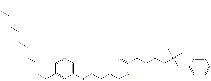 N,N-Dimethyl-N-benzyl-N-[4-[[4-(3-undecylphenyloxy)butyl]oxycarbonyl]butyl]aminium 구조식 이미지