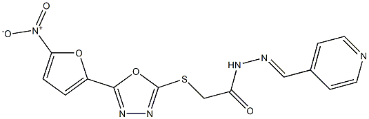 N2-(Pyridin-4-ylmethylene)-2-[5-(5-nitro-2-furyl)-1,3,4-oxadiazol-2-ylthio]acetohydrazide Structure