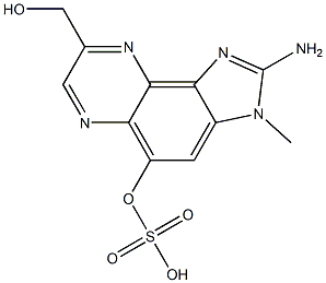 2-Amino-8-hydroxymethyl-3-methyl-3H-imidazo[4,5-f]quinoxalin-5-ol 5-sulfate Structure